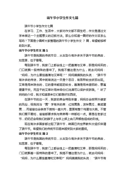 端午节小学生作文七篇