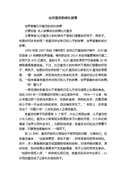 比尔盖茨的成长故事