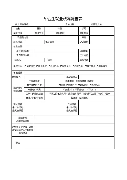 毕业生就业状况调查表1.xlsx3