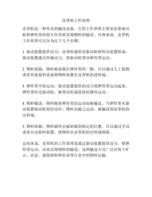 皮带机工作原理