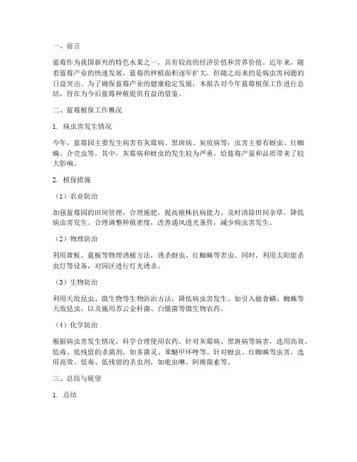 蓝莓植保工作总结报告