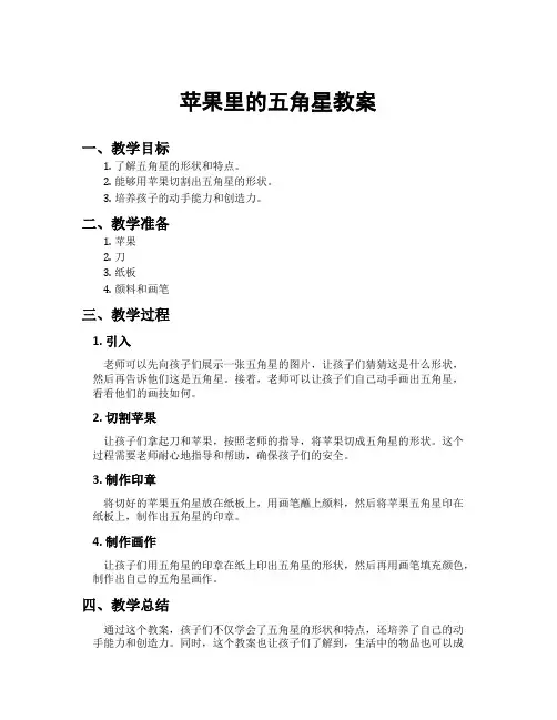 苹果里的五角星教案