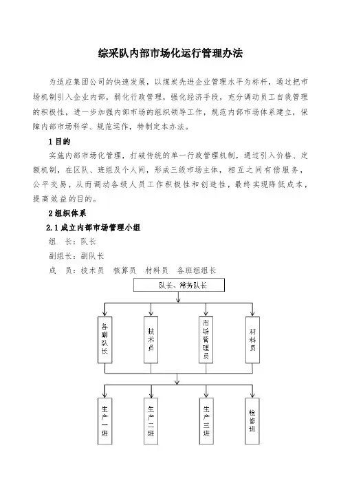 煤矿一二三级市场内部市场化结算套表