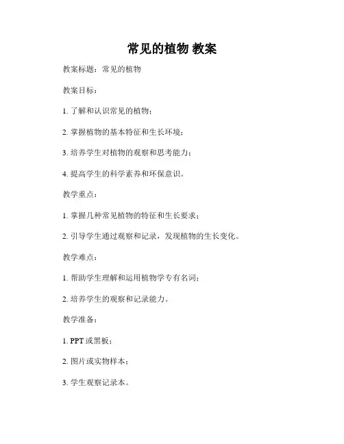 常见的植物 教案