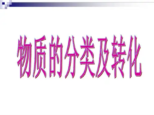 苏教版高中化学必修一111 物质的分类和转化 课件共13张