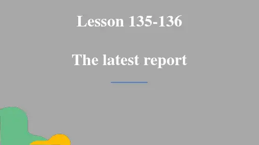 Lesson135-136(课件)新概念英语第一册