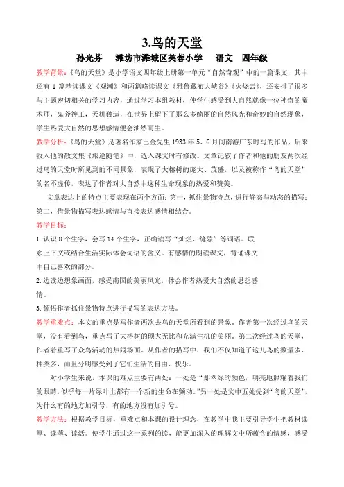 孙光芬  3.鸟的天堂