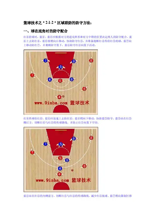篮球技术之＂2-1-2＂区域联防的防守方法
