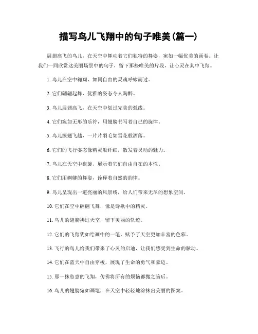 描写鸟儿飞翔中的句子唯美(精选2篇)