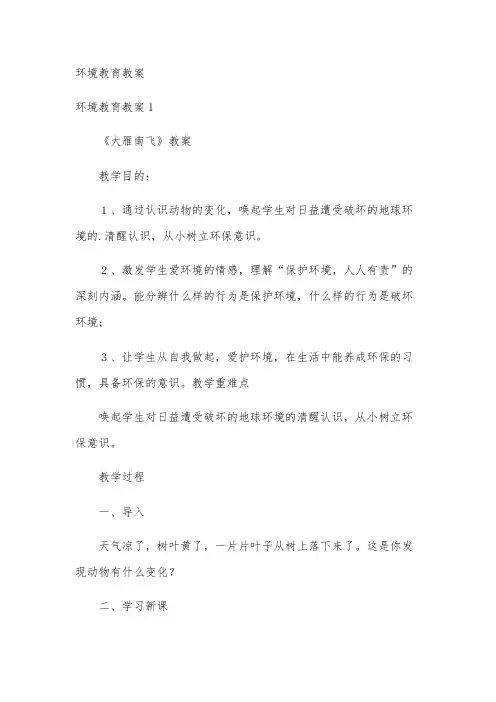 环境教育教案