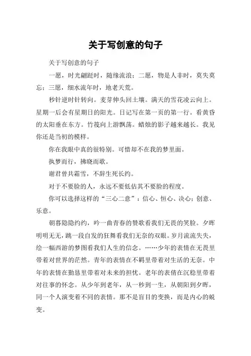 关于写创意的句子