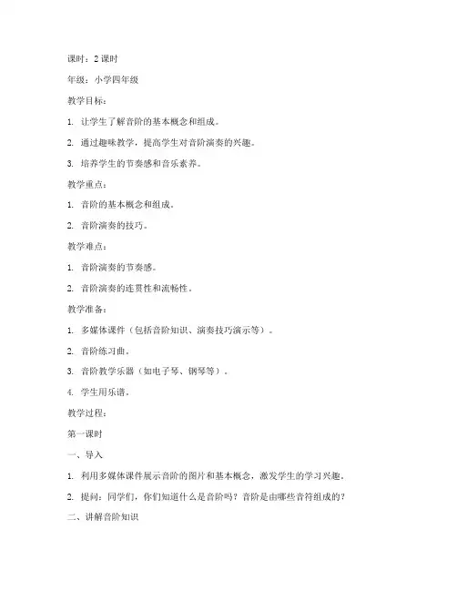 音阶演奏趣味教学教案模板