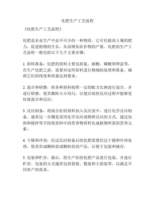 化肥生产工艺流程
