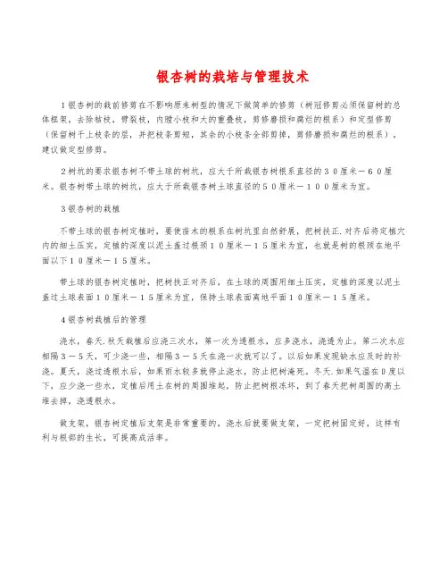 银杏树的栽培与管理技术