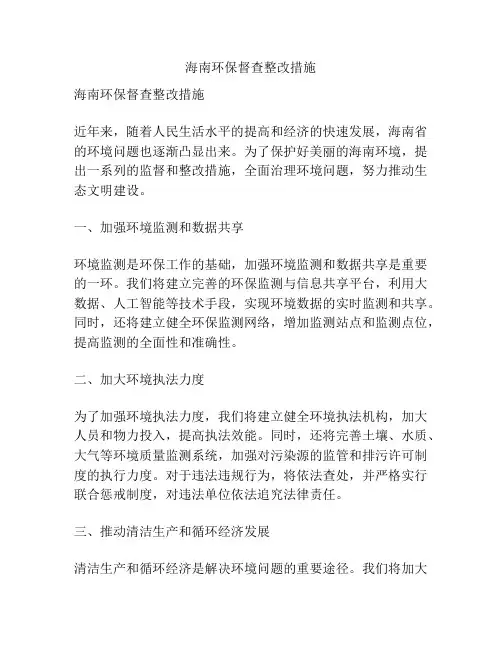 海南环保督查整改措施