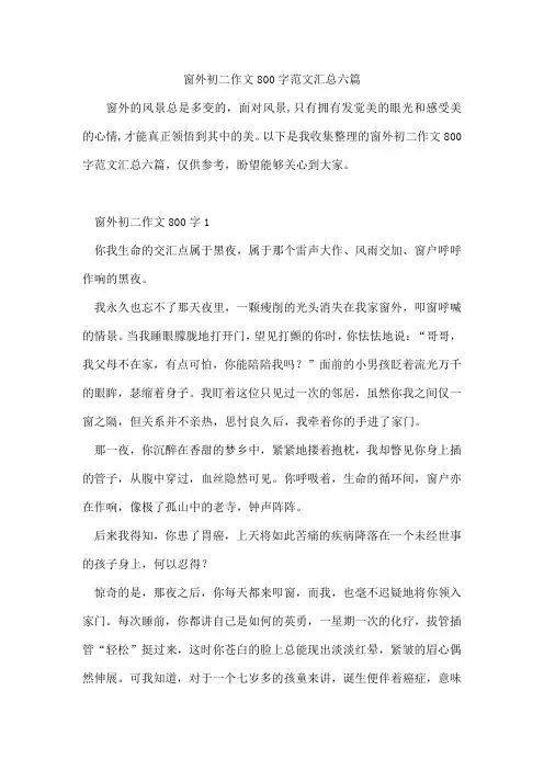 窗外初二作文800字范文汇总六篇