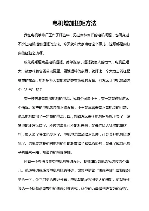 电机增加扭矩方法