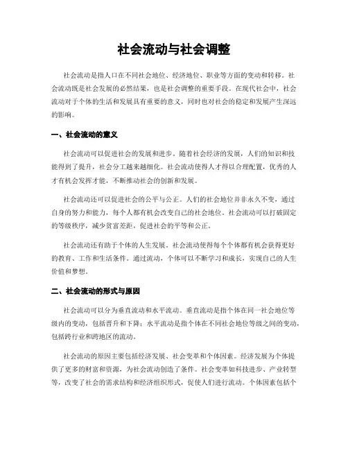 社会流动与社会调整