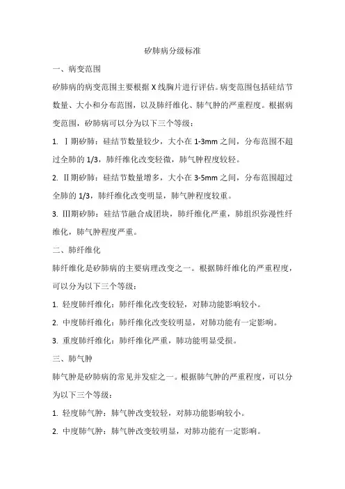 矽肺病的分级标准