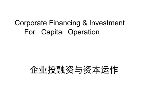 企业投融资与资本运作