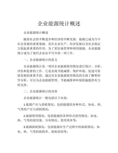 企业能源统计概述