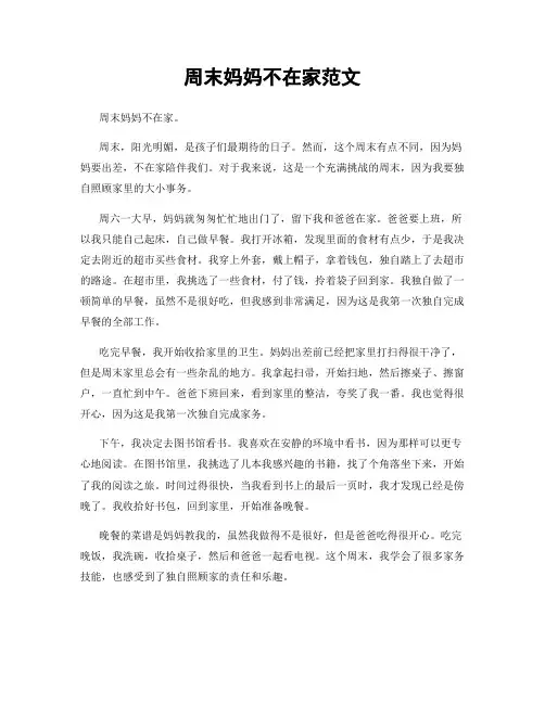周末妈妈不在家范文
