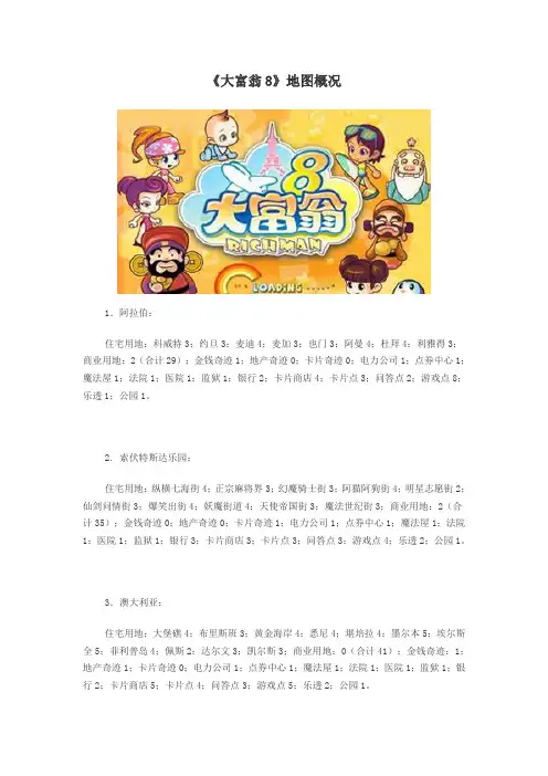《大富翁8》地图概况