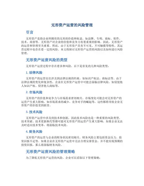 无形资产运营的风险管理