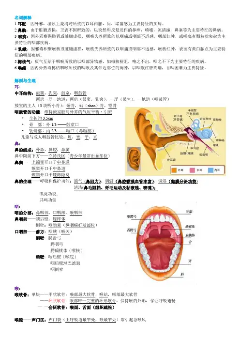 中医耳鼻喉科总复习