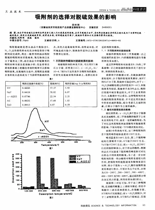 吸附剂的选择对脱硫效果的影响