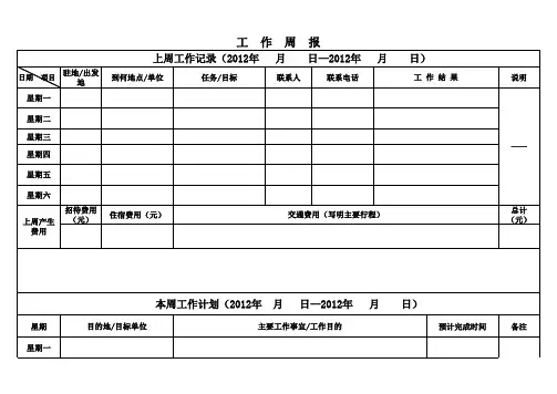 工作周报表