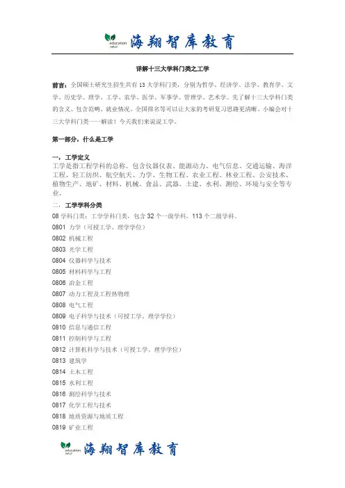 详解考研十三大学科门类之工学