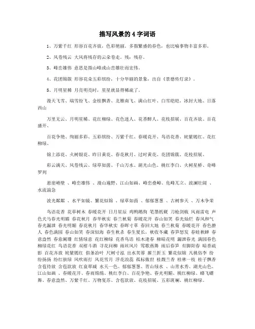 描写风景的4字词语