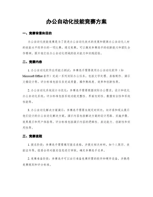 办公自动化技能竞赛方案 (2)