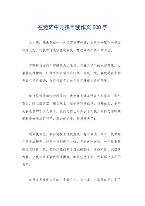 在迷茫中寻找自我作文600字