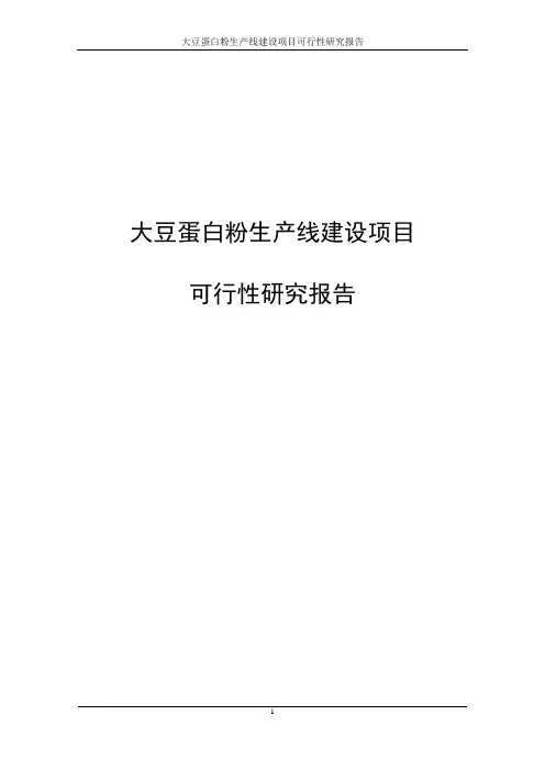 大豆蛋白粉生产线建设项目可行性研究报告