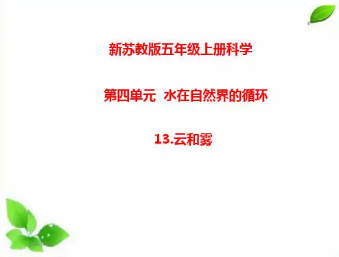 新苏教版科学五年级上册第四单元《水在自然界的循环》课件