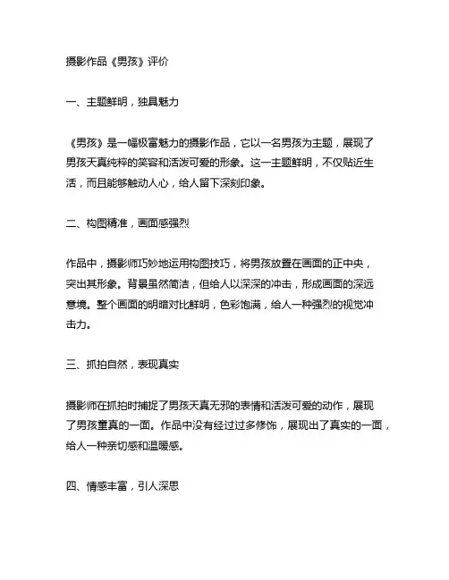 评价摄影作品《男孩》500字