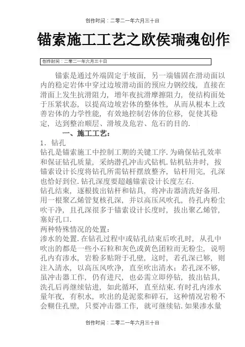 锚索施工工艺