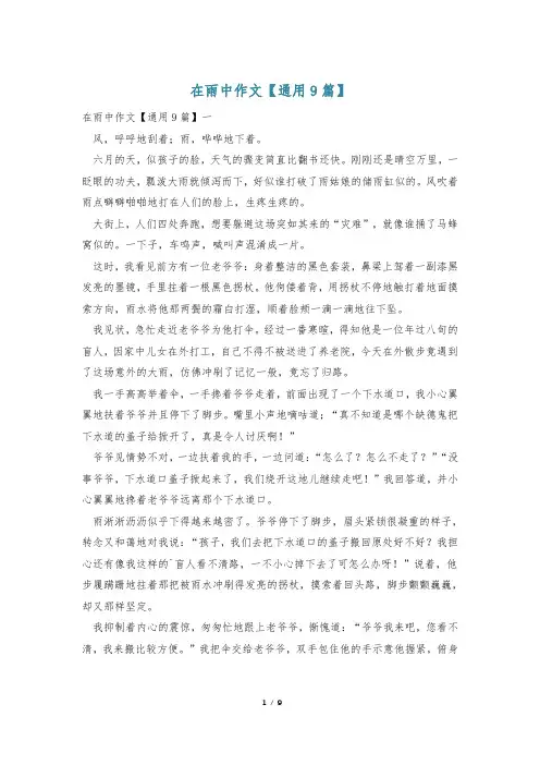 在雨中作文【通用9篇】