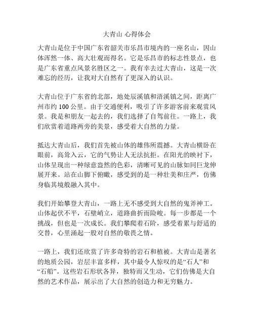 大青山 心得体会