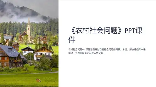 《农村社会问题》课件