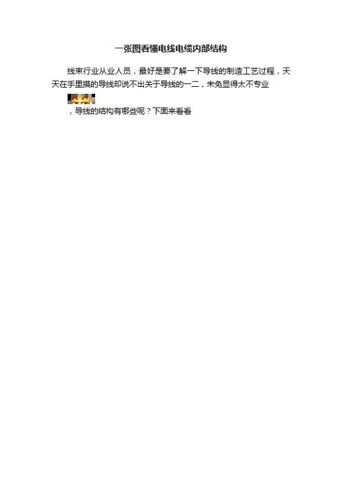 一张图看懂电线电缆内部结构