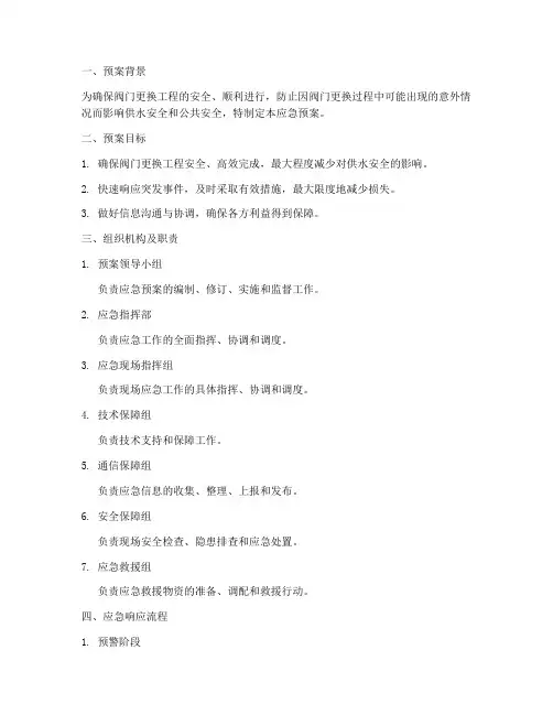 阀门更换应急预案模板