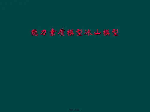 能力素质模型冰山模型