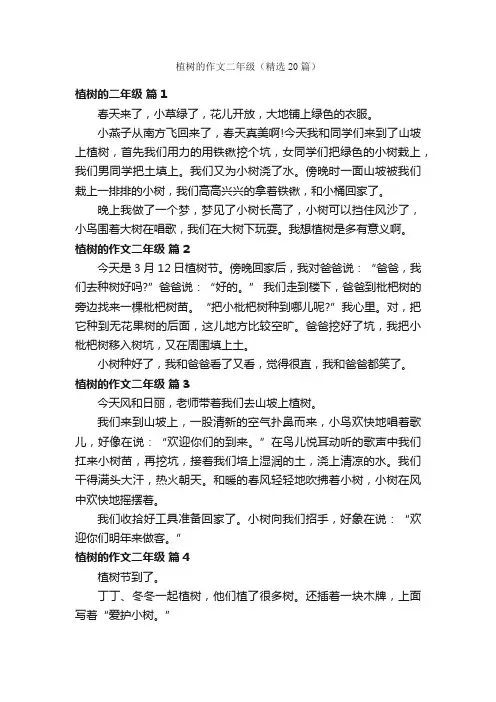 植树的作文二年级（精选20篇）