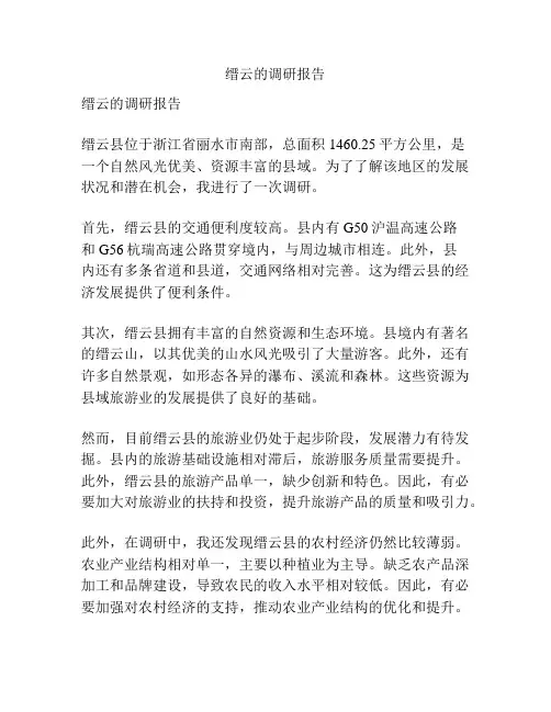缙云的调研报告