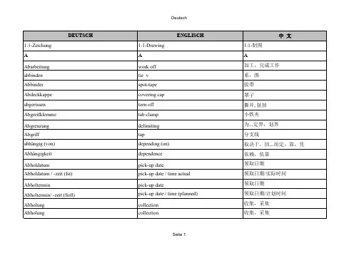 汽车线束常用英语德语-Deutsch