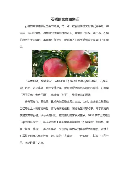 石榴的寓意和象征