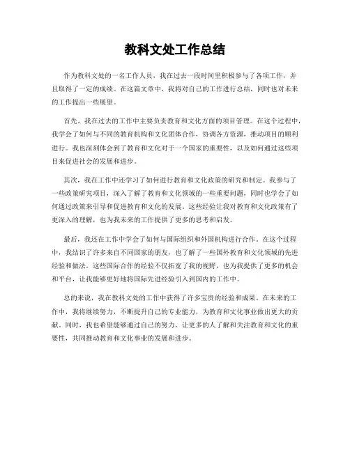 教科文处工作总结